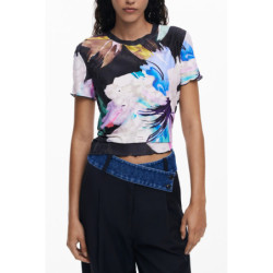 DESIGUAL WOMEN'S SHORT-SLEEVE T-SHIRT BLACK