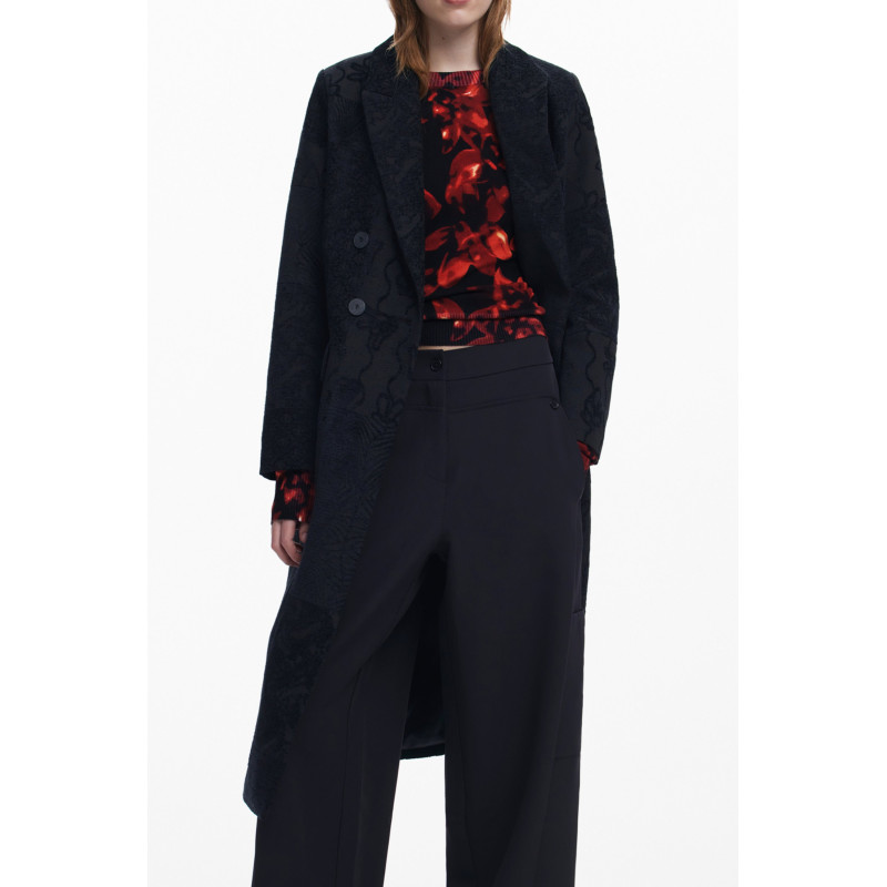 MANTEAU NOIR POUR FEMME DESIGUAL