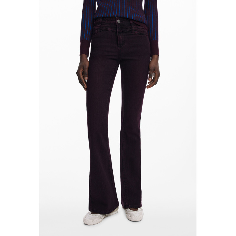 DESIGUAL WOMEN'S DENIM JEANS PURPLE