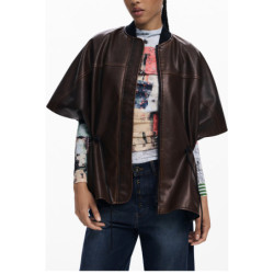 DESIGUAL WOMEN'S BROWN PONCHO