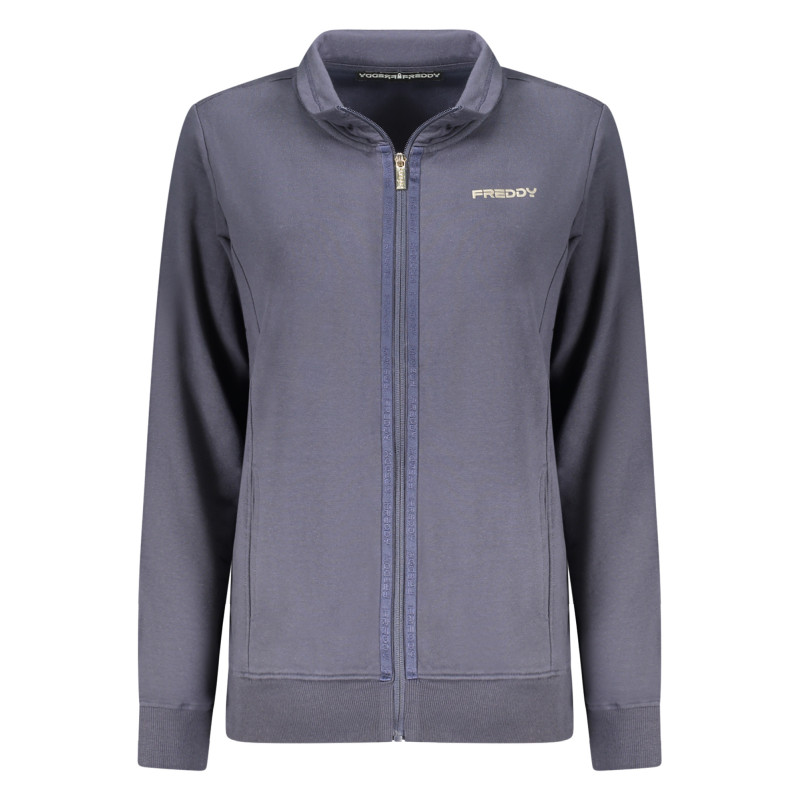 FREDDY WOMEN'S BLUE ZIP-UP SWEATSHIRT