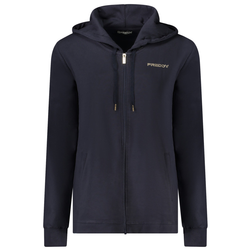 FREDDY WOMEN'S BLUE ZIP-UP SWEATSHIRT