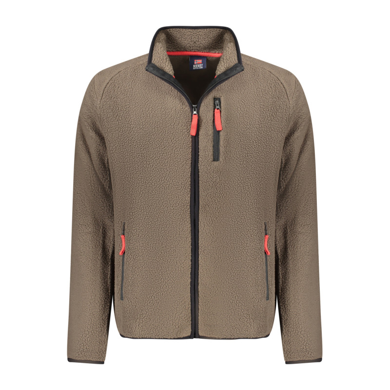 NORWAY 1963 MEN'S BROWN ZIP-UP SWEATSHIRT