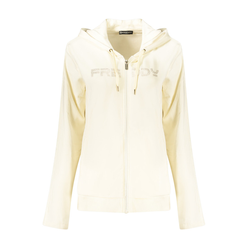FREDDY WOMEN'S WHITE ZIP-UP SWEATSHIRT