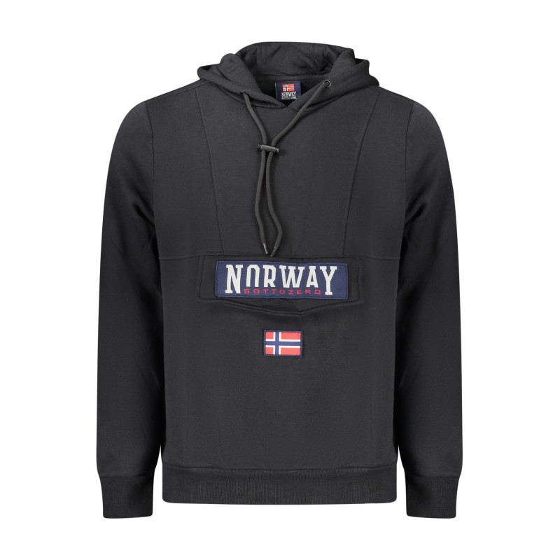Sweat-shirt zippé noir pour homme Norvège 1963
