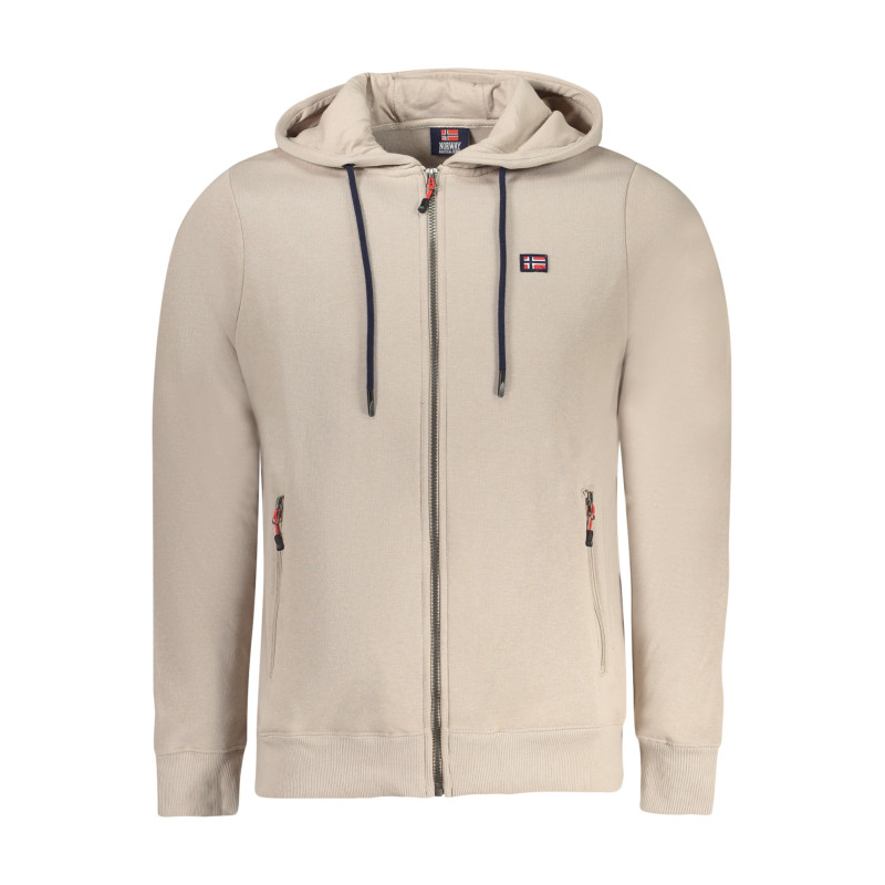 Sweat-shirt zippé beige pour homme Norvège 1963