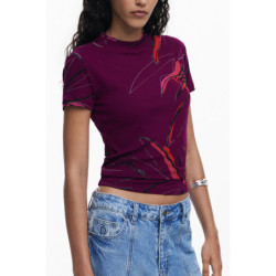 T-SHIRT À MANCHES COURTES POUR FEMME DESIGUAL VIOLET