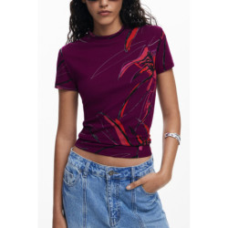 DESIGUAL WOMEN'S SHORT-SLEEVE T-SHIRT PURPLE