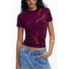 T-SHIRT À MANCHES COURTES POUR FEMME DESIGUAL VIOLET