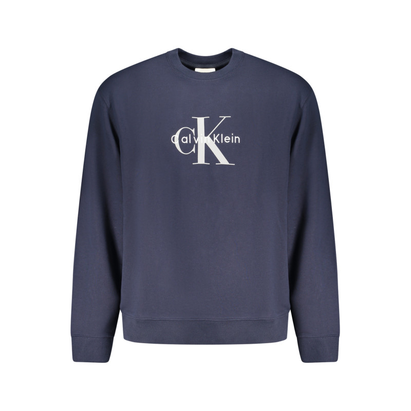CALVIN KLEIN MEN'S BLUE ZIP-UP SWEATSHIRT