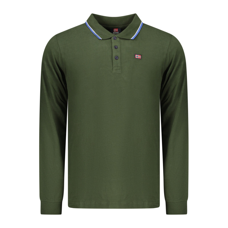 Polo à manches longues pour homme, Norvège 1963, vert