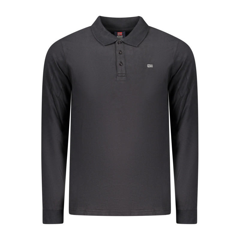 NORWAY 1963 MEN'S LONG-SLEEVED POLO SHIRT, BLACK