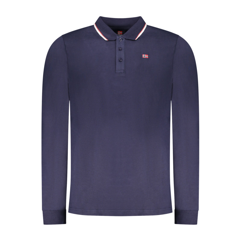 Polo homme à manches longues, Norvège 1963, bleu