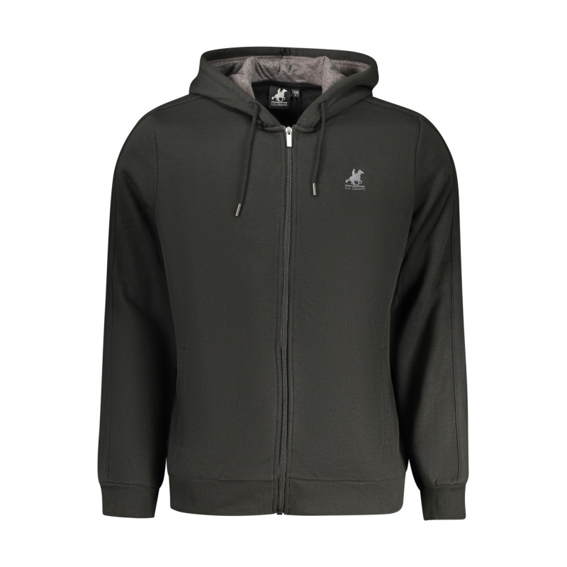 US GRAND MEN'S BLACK ZIP-UP SWEATSHIRT