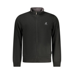 SWEAT-SHIRT NOIR À FERMETURE ÉCLAIR POUR HOMME US GRAND