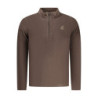 US GRAND MEN'S BROWN ZIP-UP SWEATSHIRT
